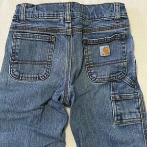 Carhartt Denim Carpenter Jeans Youth Size 3T Toddler Adjustable Waist Utility